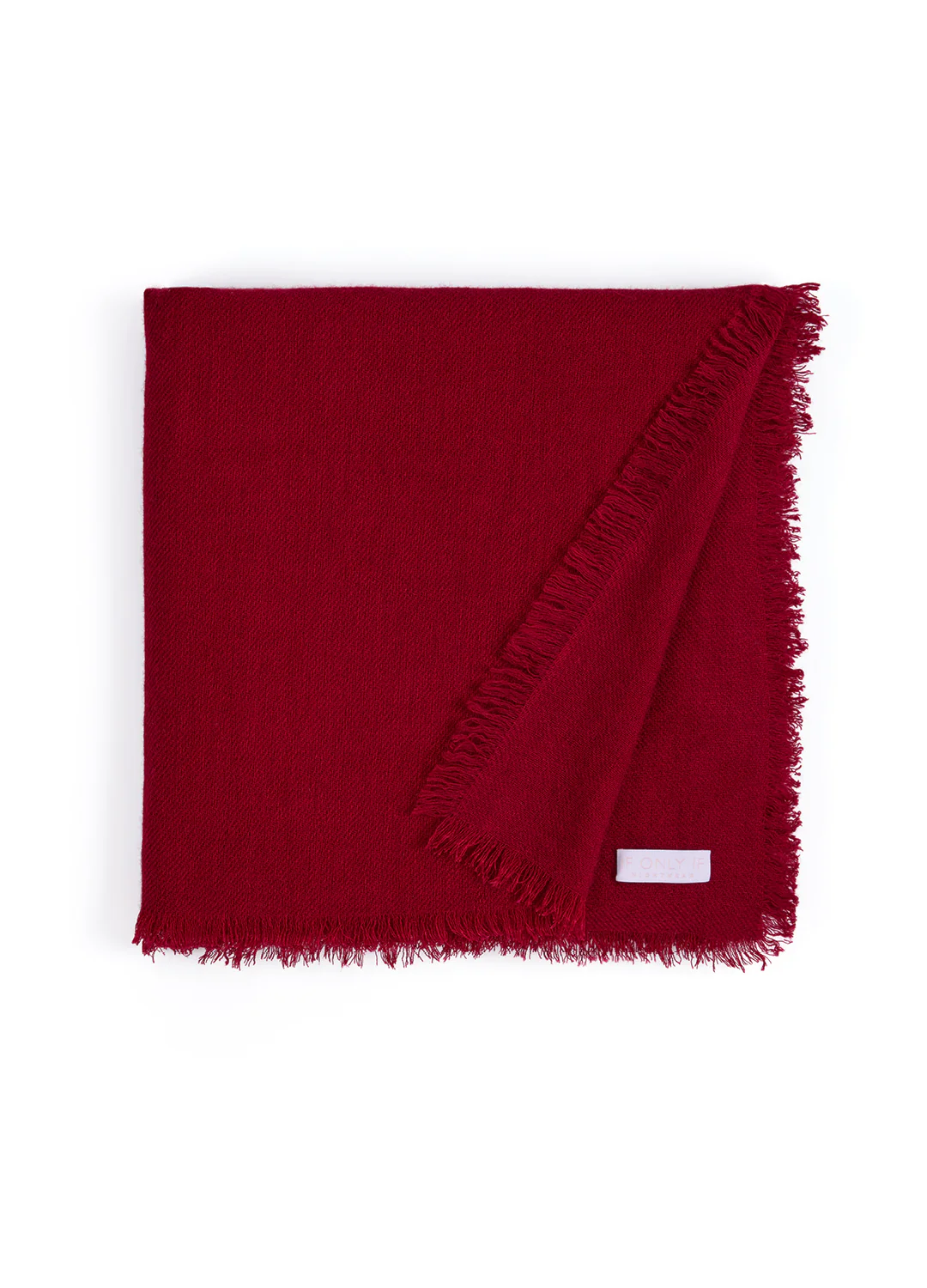 Frayed Edge Cashmere Shawl - Garnet - Image 3