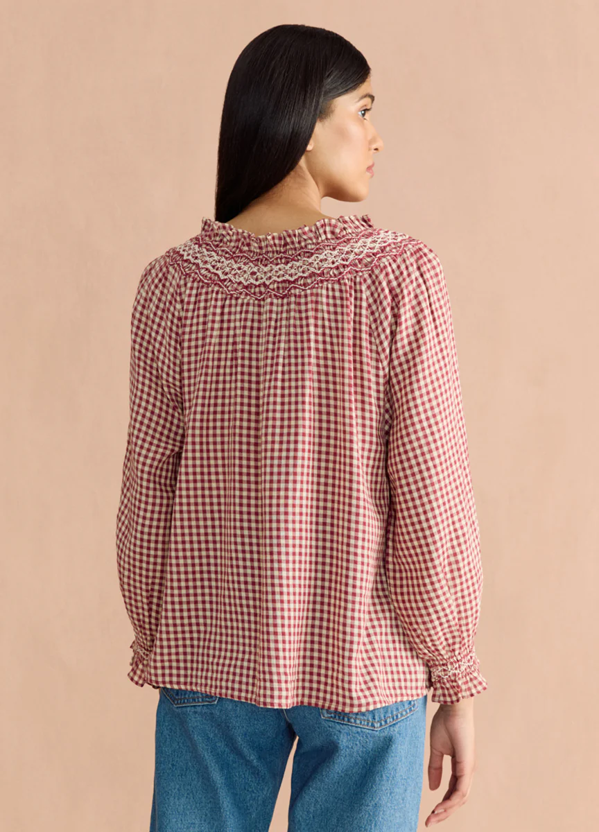 Georgie Blouse - Rust Gingham - Image 4