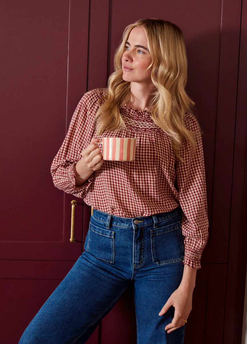 Georgie Blouse - Rust Gingham - Image 7