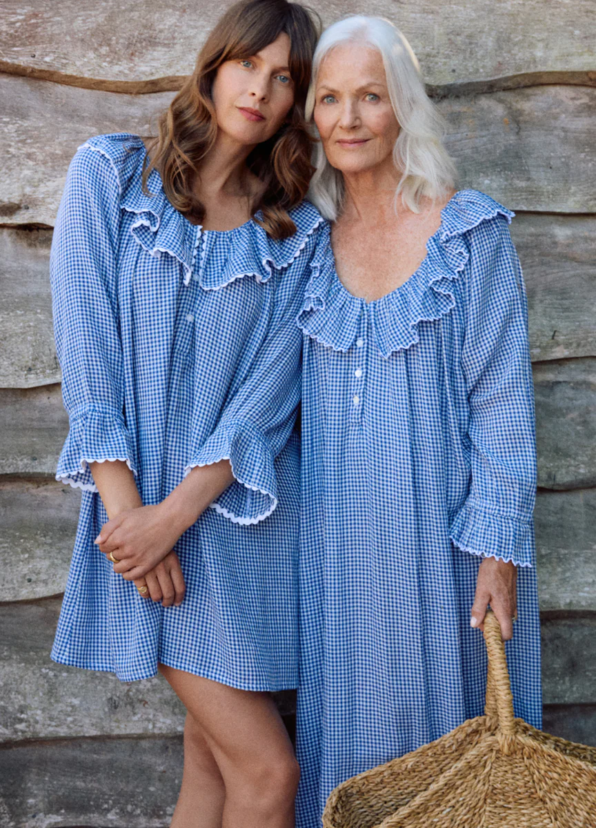 India - Navy Peony Gingham - Image 3