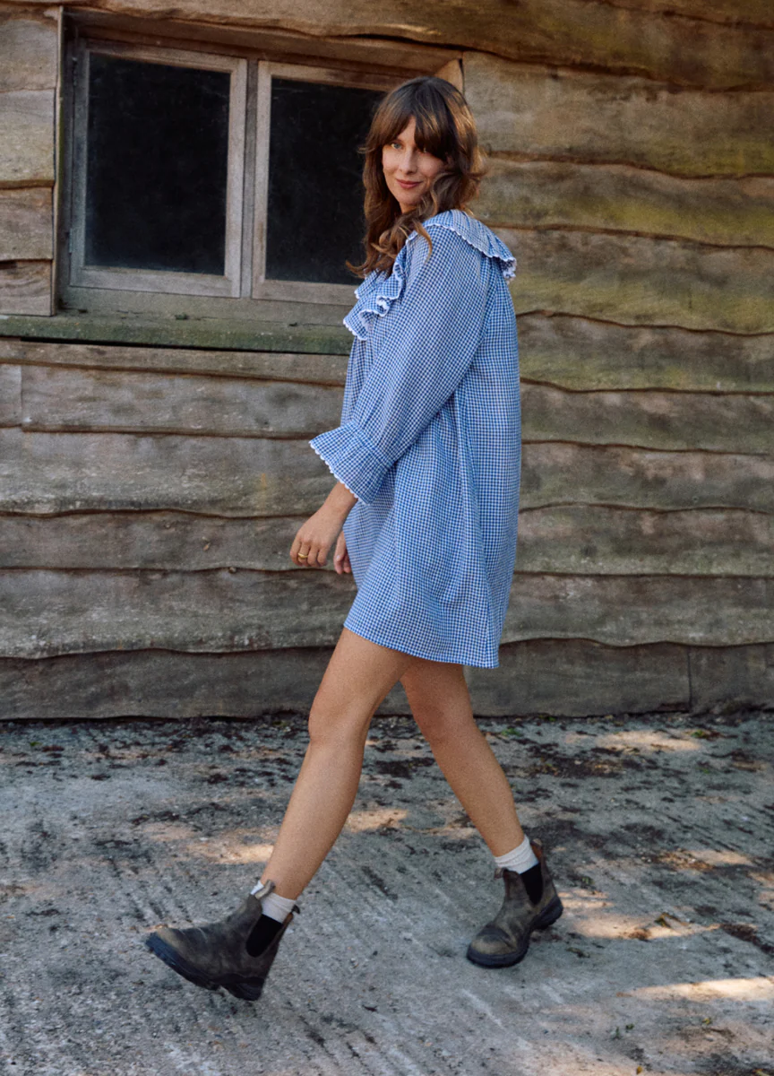 India - Navy Peony Gingham - Image 5