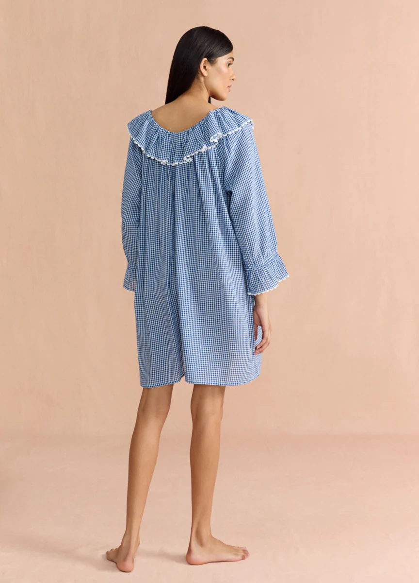 India - Navy Peony Gingham - Image 6