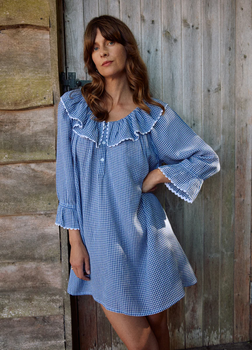 India - Navy Peony Gingham - Image 8