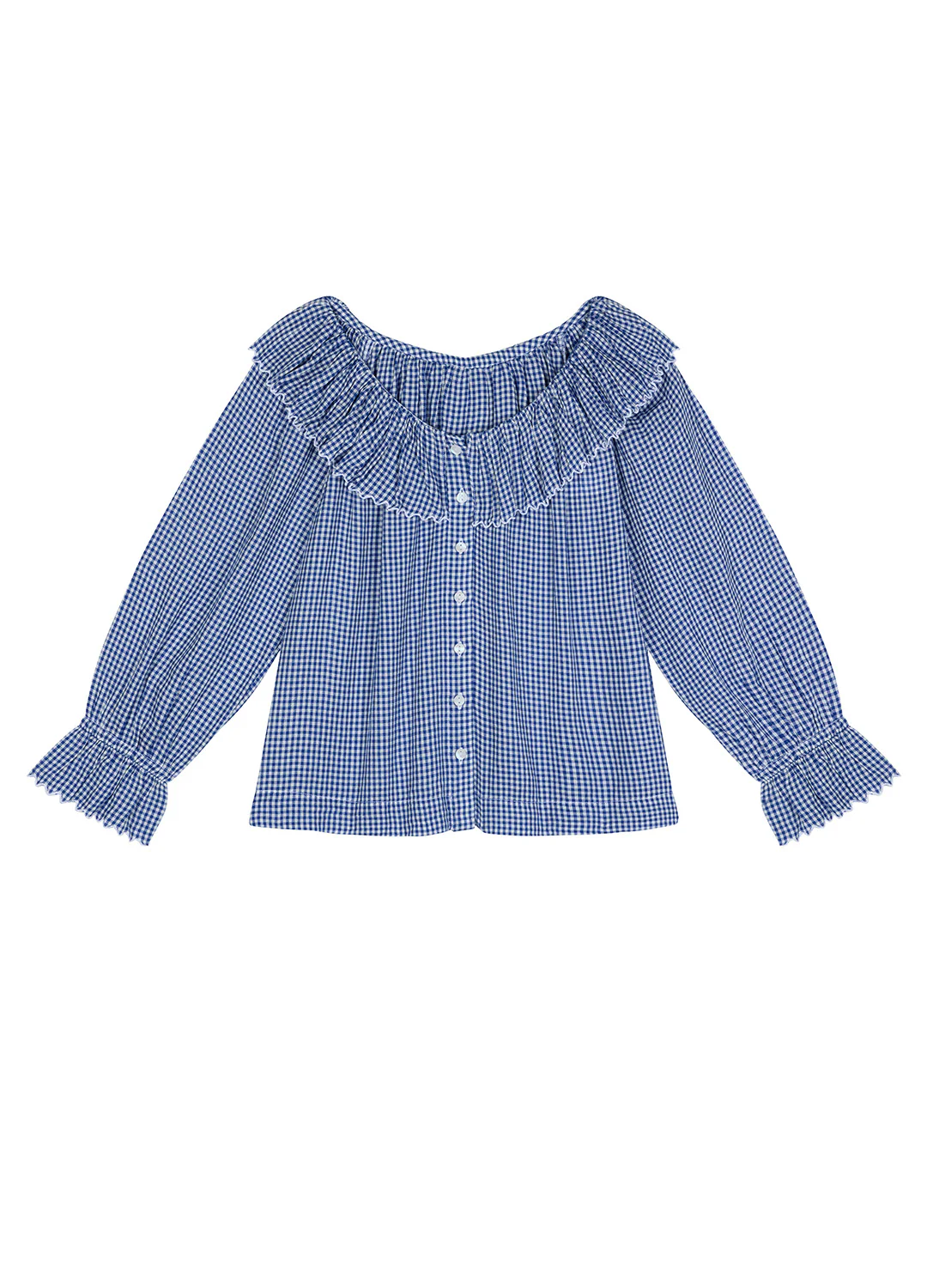 Pandora Blouse - Navy Gingham - Image 8
